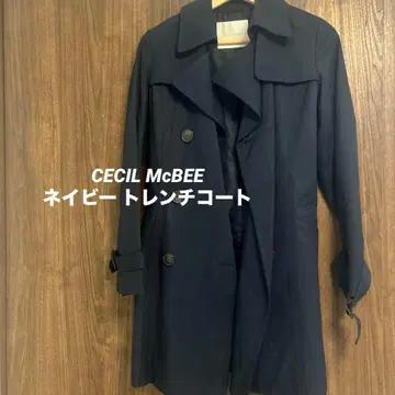 CECIL McBEE 네이비 트렌치코트