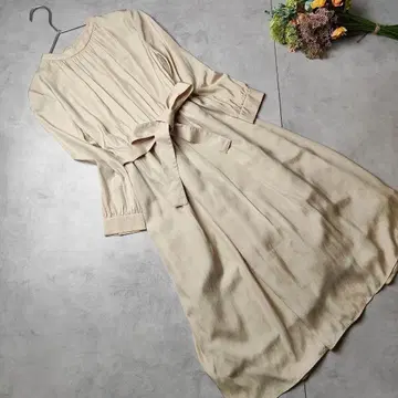 새상품급 23aw INDIVI 원피스 A라인 리본 포함