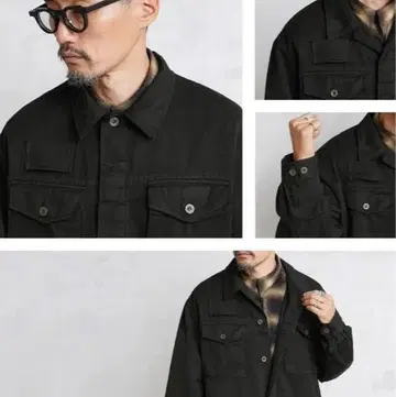 새상품 체코군 플라이 프론트 워크 셔츠 BLACK 염색 (데드스탁)