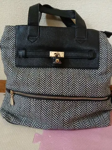 시착만 한 상품 자택 보관품 dazzlin 헤링본 백팩 숄더백