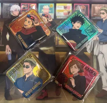 극장판 주술회전 홀로그램 캔뱃지 4개 세트