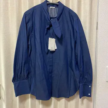 새상품 IENA 데님 보타이 긴팔 셔츠 F 사이즈