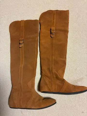 스웨이드 니하이 부츠