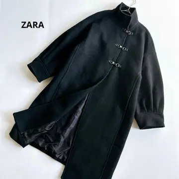 ZARA 자라 울 블렌드 하이넥 코트 롱 코트 블랙 S