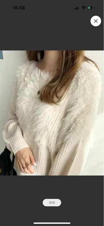 퍼와 니트의 오버 사이즈 스웨터