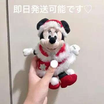 디즈니 크리스마스 산타 코스튬 미니 봉제 인형 키체인