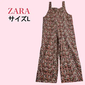 ZARA 꽃무늬 살로펫 복고풍 느낌 와이드 오버롤 L