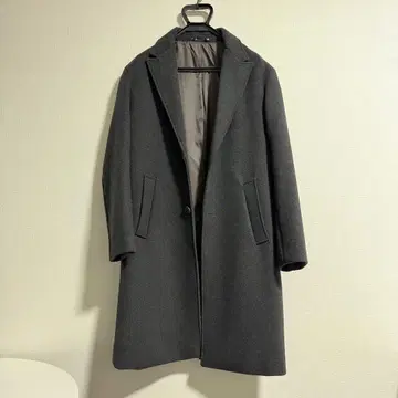 ZARA 차콜 그레이 체스터 코트 울 혼방