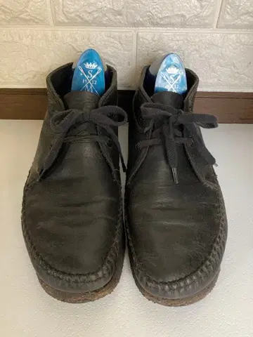 클락스 블랙 가죽 부츠