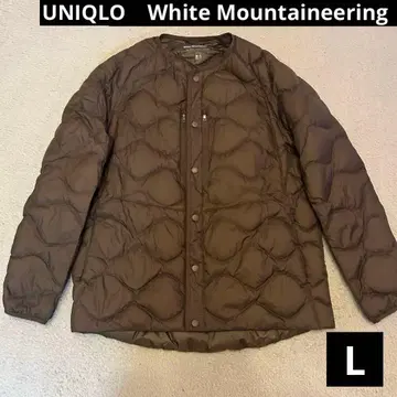 새상품급 유니클로 화이트 마운티니어링 다운 자켓 브라운