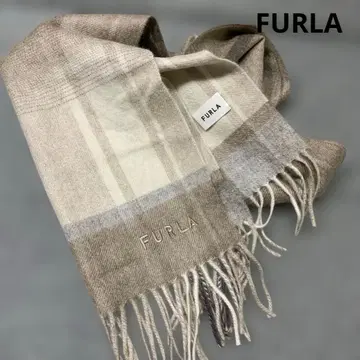 EURLA 체크 무늬 머플러 브라운 계열 워셔블 캐시미어 새상품급