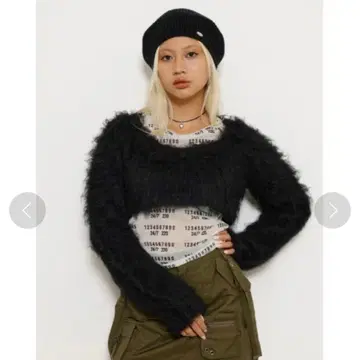 lagua gem brushed over short 니트