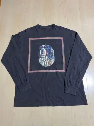 그레이 도그 프린트 롱T 바니스 마운틴 독 L 사이즈
