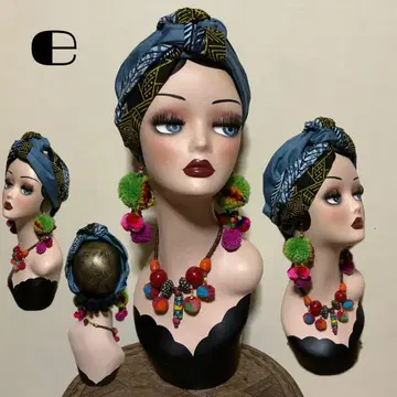 아프리칸 뜨개질 뽀꼬리 헤어 터번 헤어밴드 터번