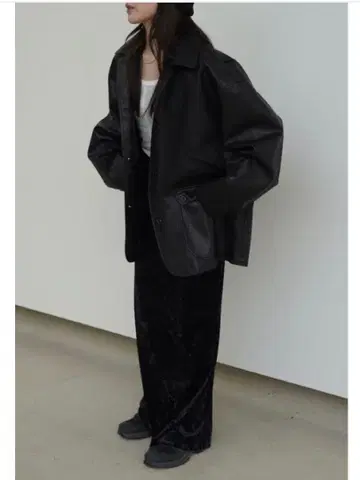 chaisy style 에코 가죽 자켓