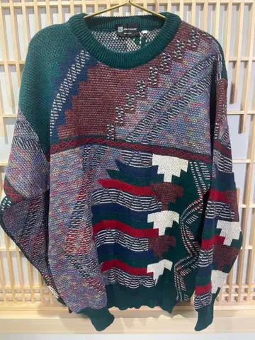 90sEMILIONANDINI 기하학 패턴 니트 스웨터 50 이탈리아제