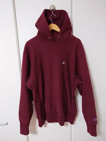 90s Champion 버건디 리버스 위브 후드티 파랑 눈 초레어