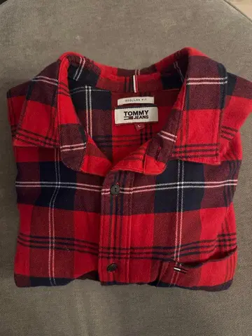 TOMMY JEANS 체크 무늬 셔츠 L