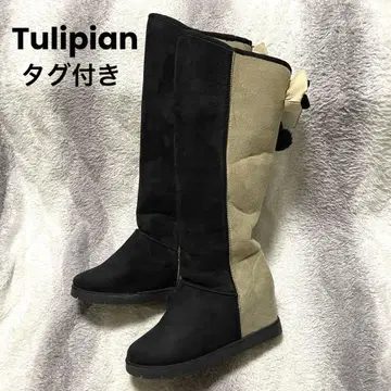 sA80 튤립형/택 포함/니하이/바이컬러 스웨이드 롱 부츠