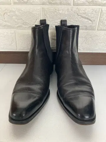 블랙 가죽 사이드 고어 부츠