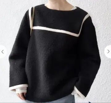 새상품 SHIPS 바이컬러 세일러 디자인 풀오버 블랙