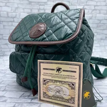 HUNTING WORLD 다크 그린 퀼팅 백팩