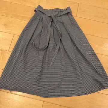 매킨토시 철학 깅엄 체크 롱 스커트 36