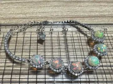 오팔과 크리스탈의 실버 925 팔찌