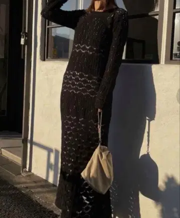 CROCHET RAGLAN LONG DRESS