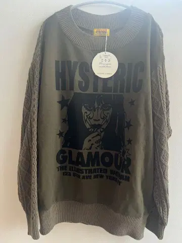 HYSTERIC GLAMOUR 카키 긴팔 니트 프리 사이즈