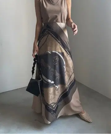 AMERI MEDI TWIN CHEETAH FAKE SCARF SKIRT