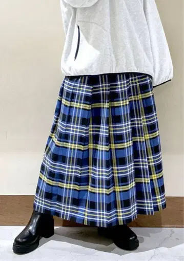 니코앤드 체크 플리츠 스커트