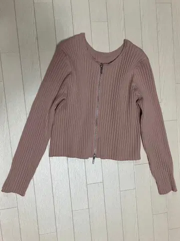 LOWRYS FARM 더블 지퍼 크롭 가디건 LS 핑크 FREE