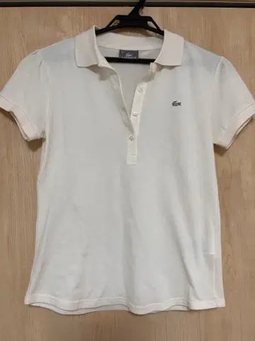 라코스테 화이트 반팔 피케 셔츠