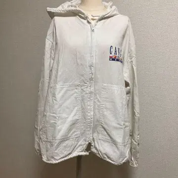 빈티지 CANCUN 후드 부착 화이트 자켓
