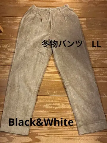 Black&White 베이지 스웨이드풍 스트레이트 팬츠