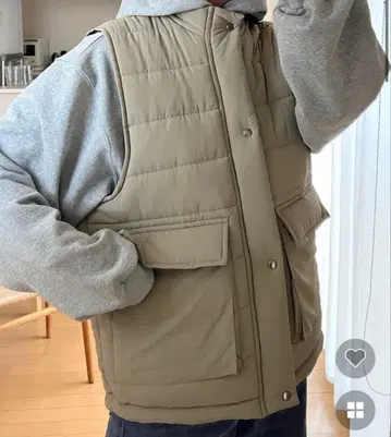 [ nugu poik ] 다운 베스트 아웃 포켓 패디드 베스트 베이지