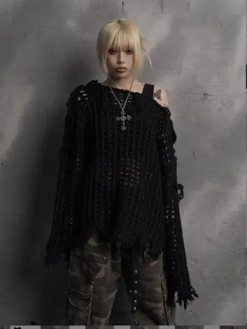 [ Rosen Kreuz ] crochet loose knit