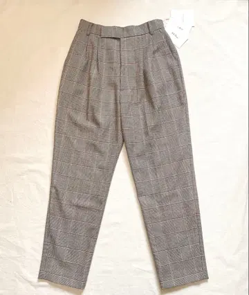 택 포함 새상품 미라 오웬 글렌체크 팬츠 브라운