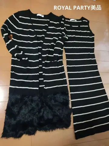 ROYALPARTY 스트라이프 패턴 니트 셋업