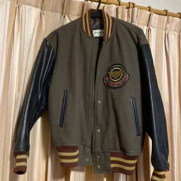 ATELIER SAB 바시티 자켓 남성용 올리브 그린