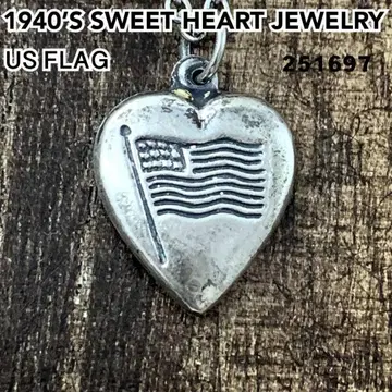 스위트하트 주얼리 US FLAG 국기 실버 빈티지 목걸이