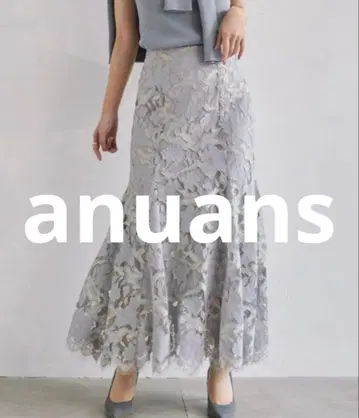 새상품급 anuans 플레어 스커트 SMALL 색스 블루 여성용