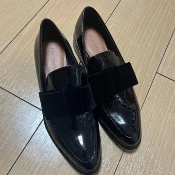 ZARA 블랙 로퍼 37 벨로아 리본 포함 24cm