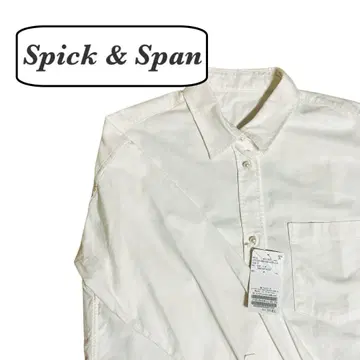 [ 새상품 ] Spick & Span 옥스 베이직 펄 버튼 셔츠 화이트