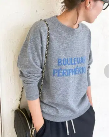 새상품급 Spick&Span 스픽&스팬 프렌치 로고 니트 F 그레이