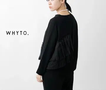 WHYTE. 화이트 비대칭 플리츠 상의 블랙 38