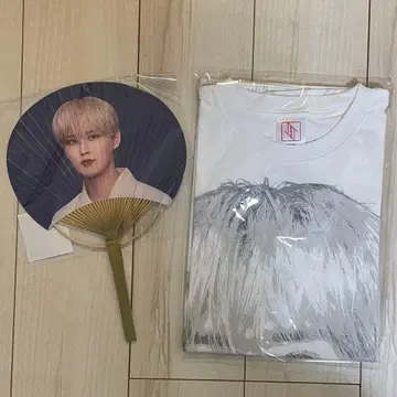 JO1 시로이와 루키 우리자네 얼굴 센류 티셔츠 대나무 부채 축제