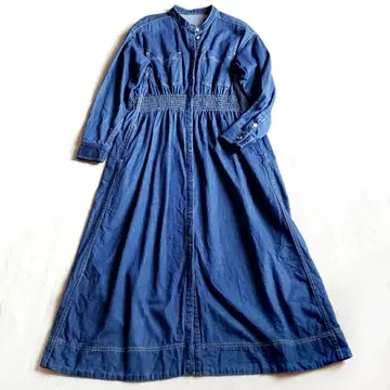 원피스 SHIPS any: 셔링 데님 포켓 원피스