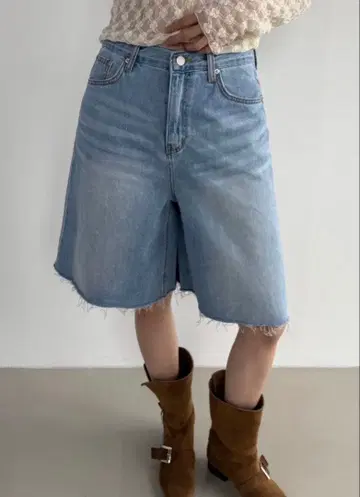 Didot.showroom 워싱 버뮤다 데님